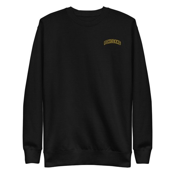 PokeGang Unisex Black Long Sleeve Crew Neck Pullover Tightly Knit Sweatshirt - Picture 1 of 1